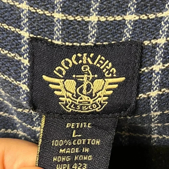 Women’s Dockers Button Down Shirt Size Large Petite - Picture 3 of 7